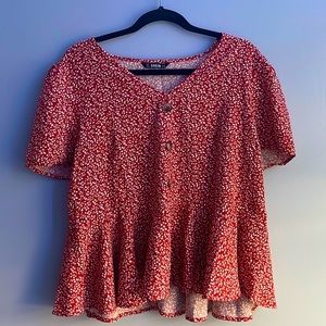 Red SHEIN Blouse